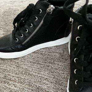 Black zip-up booties